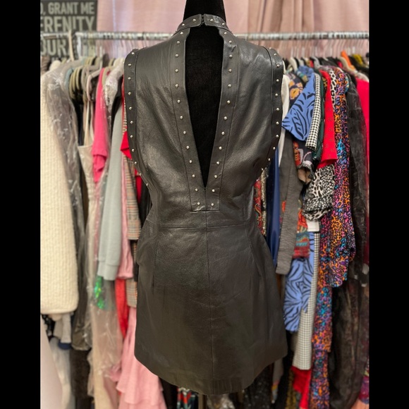 SAINT LAURENT leather mini dress - Picture 5 of 8